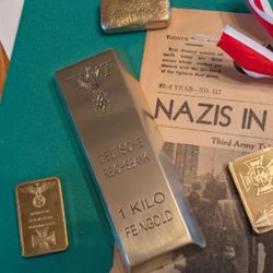 WW2 Gold Bars ( Solid Brass) Coated To Stop Oxidation 