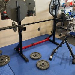 Bench Rack, Weight Holder, Weights