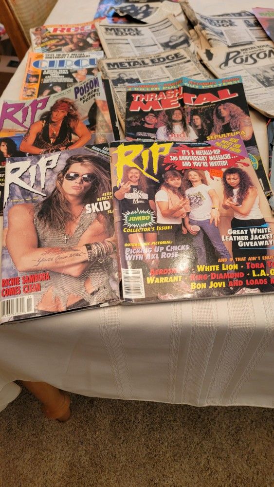 1980s And 90s Heavy Metal And Hard Rock Magazines, Rip, Metal Edge 13 Total