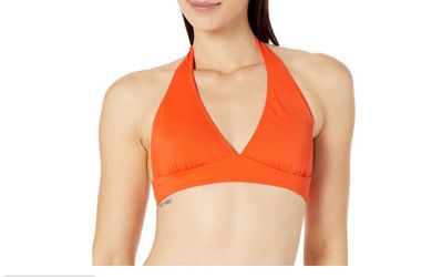Orange Halter Bikini Top