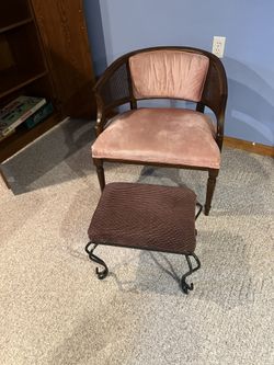 Vintage Sitting Chair & Footstool
