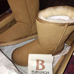 UGG Burleigh Sheepskin Fur Boots Size 7