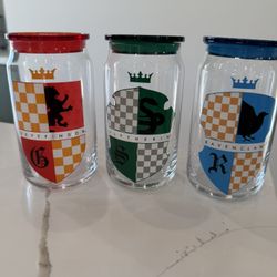 Harry Potter Thumbler Glasses w/lid & Straws  