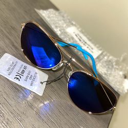 Fashion Nova Aviator Style Blue Sunglasses