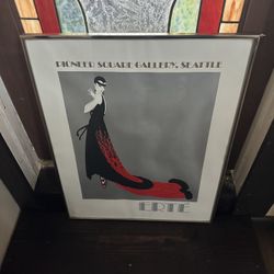Vintage MCM Art Deco Hollywood Regency Art Nouveau Poster Artwork