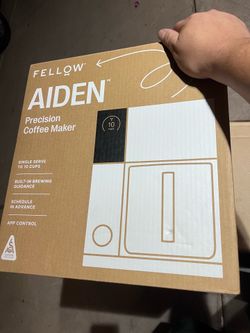 Fellow Aiden Precision Coffee Maker - 10-Cup Thermal Carafe, Built-In Brewing Guidance, Scheduling, Removable Water Tank, Matte White