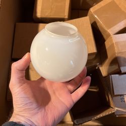 Small 4 Inch White Glass Globes , Quantity 8