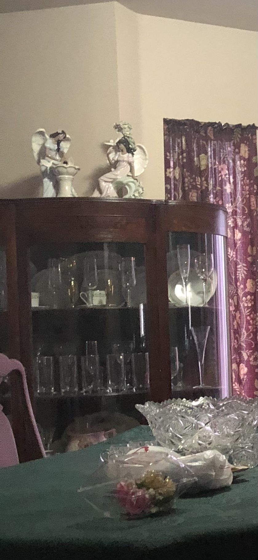 Antique Cherry Wood China Cabinet