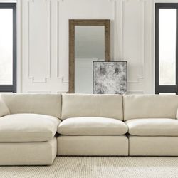 Elyza Linen 3-Piece LAF Chaise Sectional (Sofa, loveseat, Sectional options