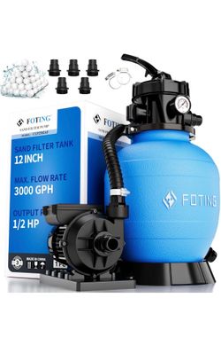 FOTING Sand Filter Pump for Above Ground Pool with Timer
