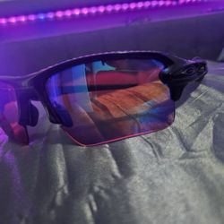Oakley Flak 2.0 Black Frame Blue Purple Sunglasses 