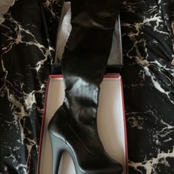 Black Thigh High Pleaser Boots Size 10