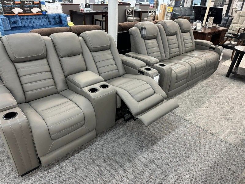 Backtrack Gray 2 Piece Reclining Living Room Set🥀New 🔻 Delivery and Finance Available▪️# Sofa # Loveseat # Couch # Living Room Set