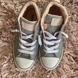 Converse All Star High Top Sneakers Grey with Pink Trim Size 3