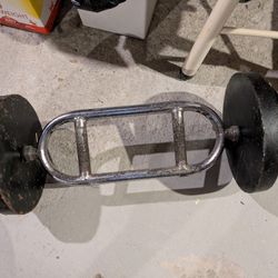 Tricep Bar With 86 Pounds Of Standard Weights