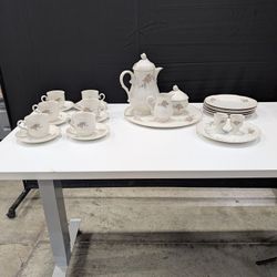 Charming Villeroy & Boch Rosette Floral Porcelain Dinnerware Tea Coffee Set