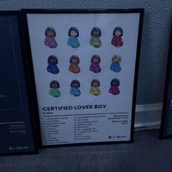 Drake album poster in frame