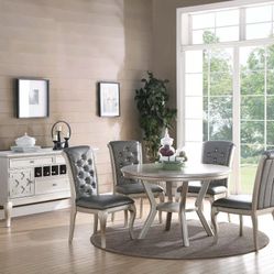 Brand New Grey 5pc Formal Dining Table Set 