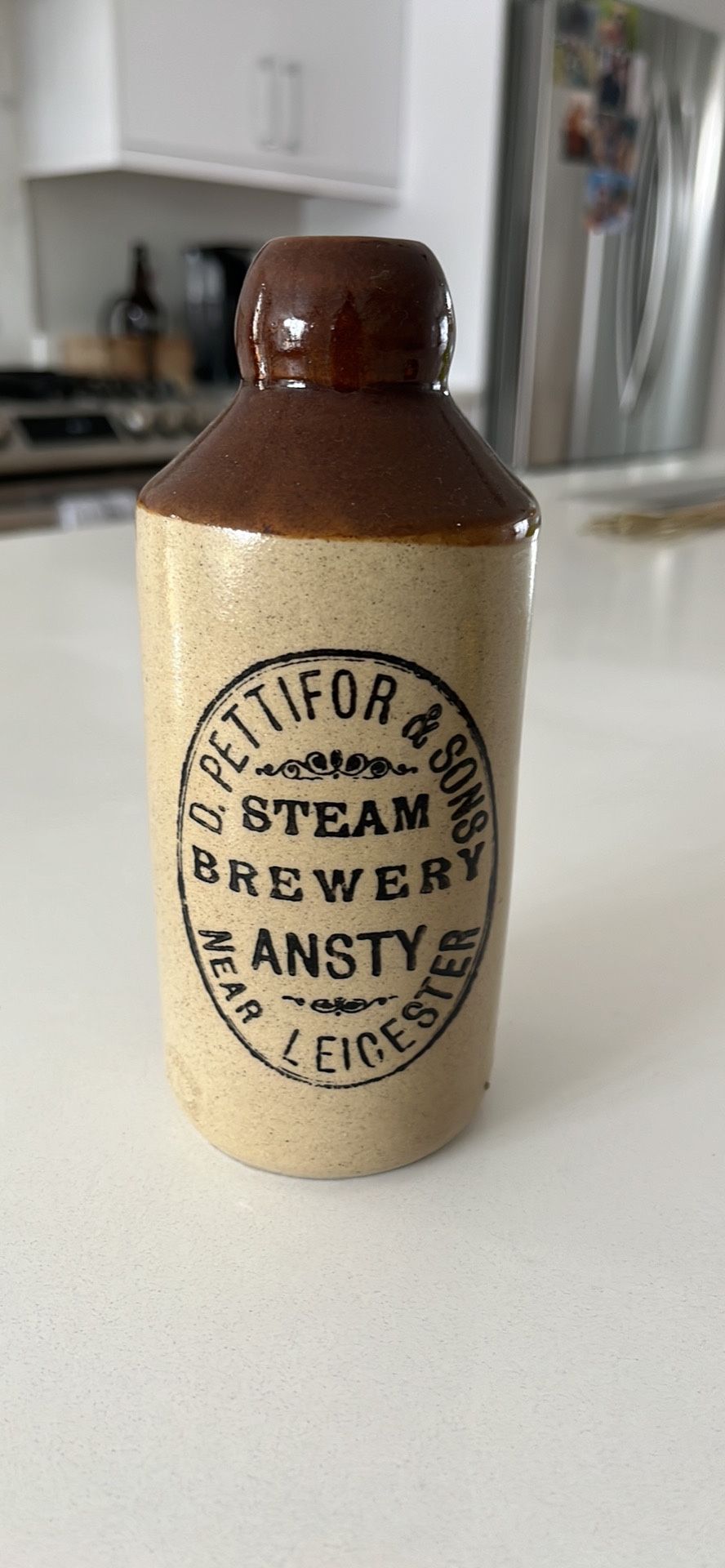 Vintage Ceramic Beer Bottle 