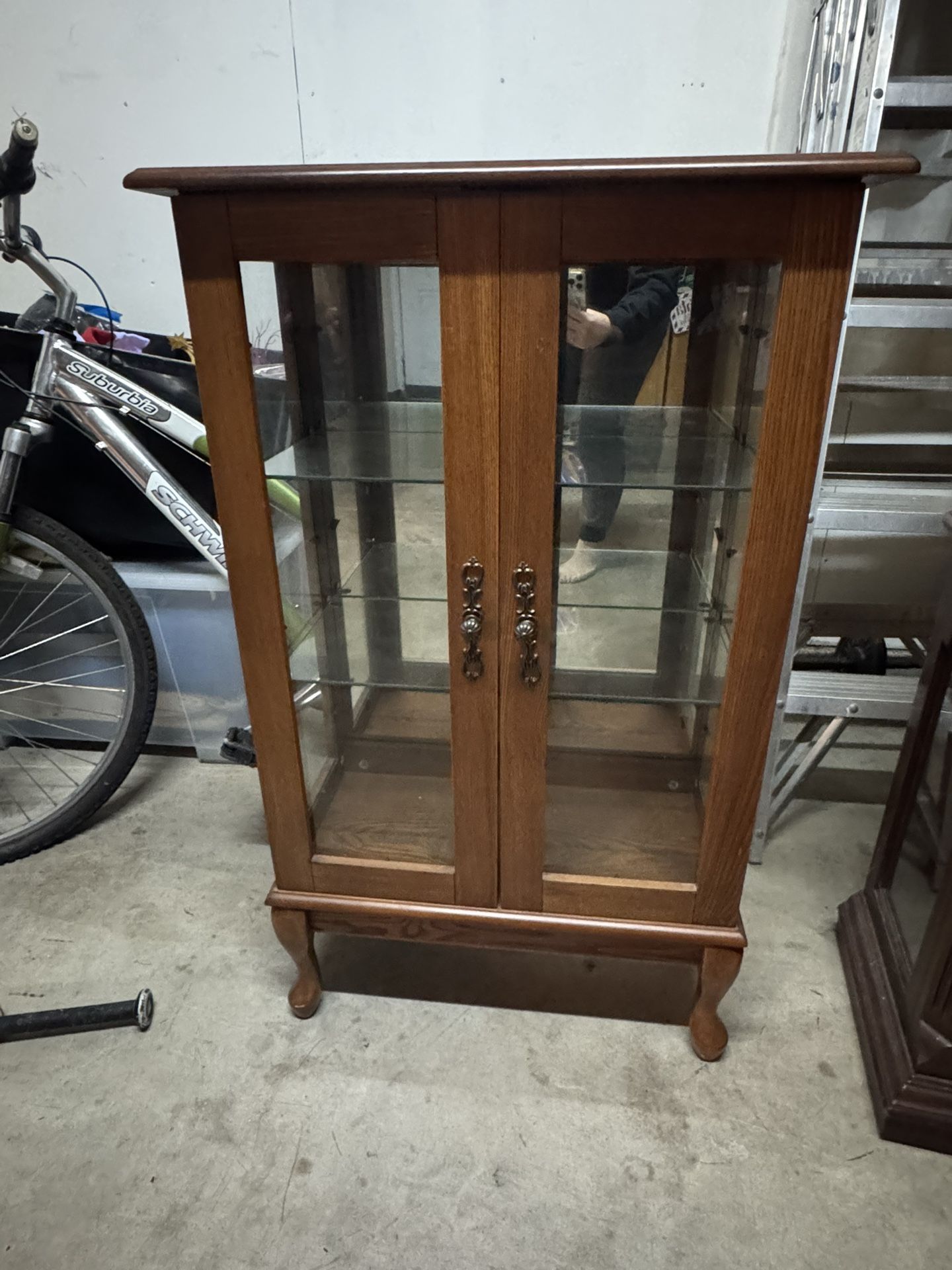 Vintage Glass Display Cabinet – $45