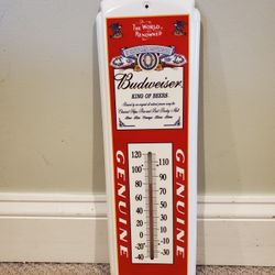 BUDWEISER METAL COLLECTABLE THERMOMETER 