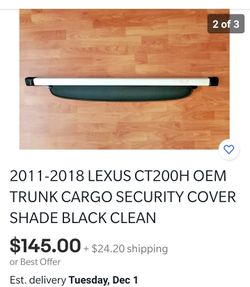 Lexus CT200 cargo cover
