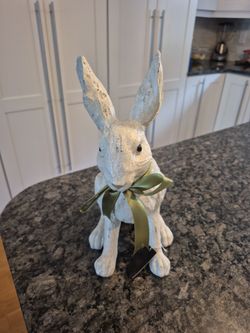 11.5" sitting white rabbit