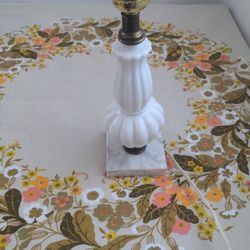 Darling Vintage Milkglass & Marble Lamp.