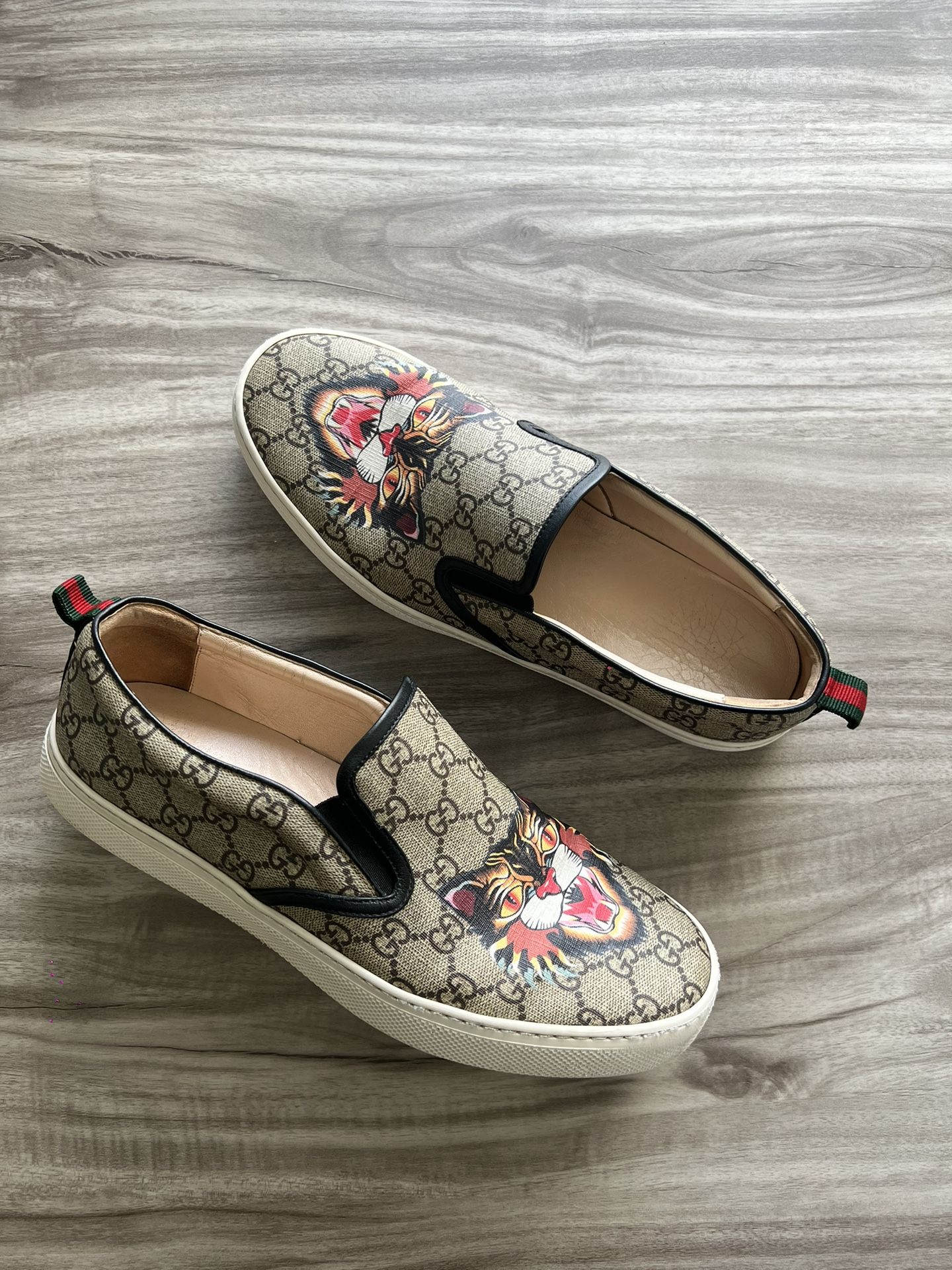 Gucci Dublin Angry Cat GG Supreme Slip On Size 11 (Gucci 10) Men’s