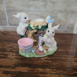 Easter Bunnies With Tree And Nest