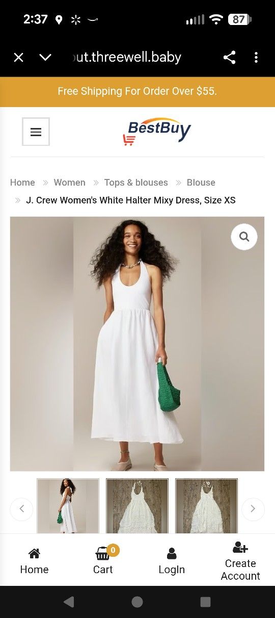 J. CREW SIZE SMALL NWT WHITE HALTER DRESS