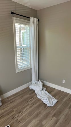 White 96” blackout curtains