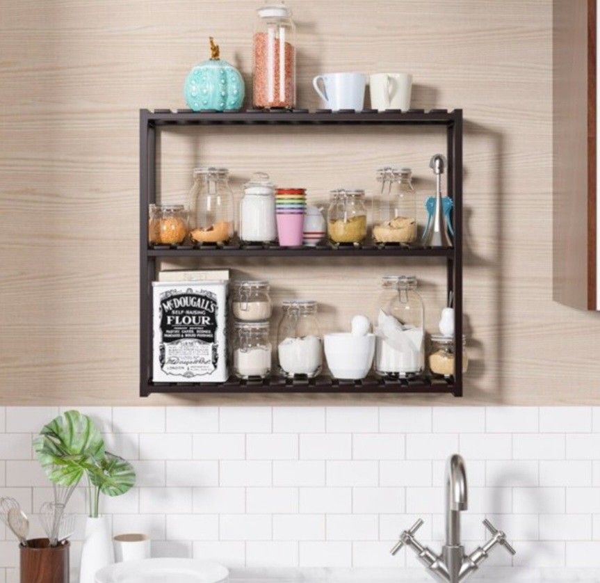 Wall Mount Towel Shelf Bathroom Accessories Rack Bamboo Shelves