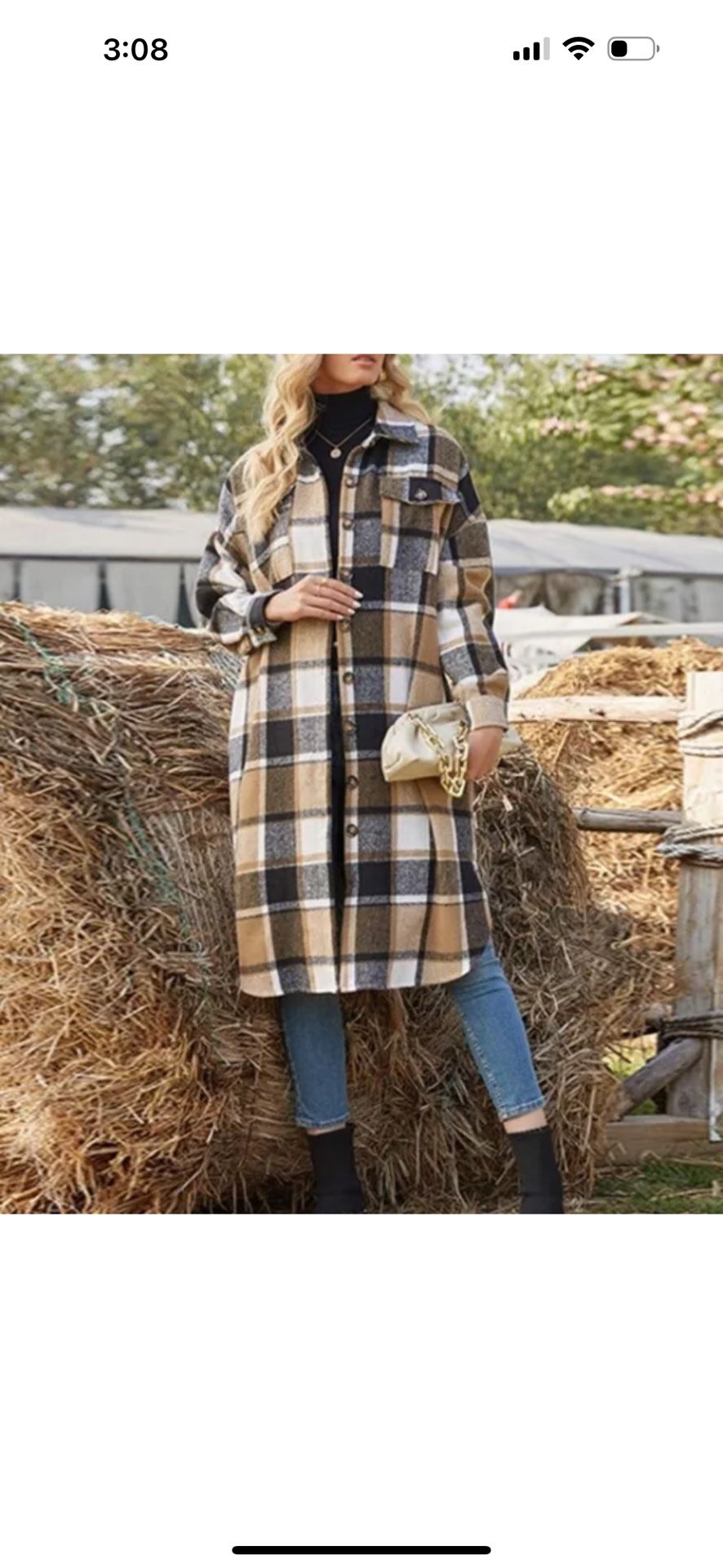 Women’s Long Plaid Trench Coat 