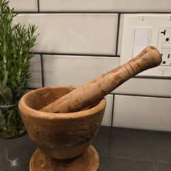 Wooden Mortar & Pestle