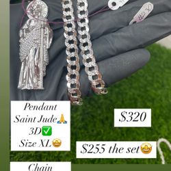 925 Plata Cadena Y Dije 