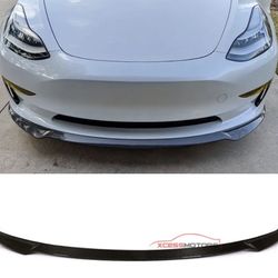 Fits 17-23 Tesla 3 IKON Style Carbon Fiber Front Bumper Lip