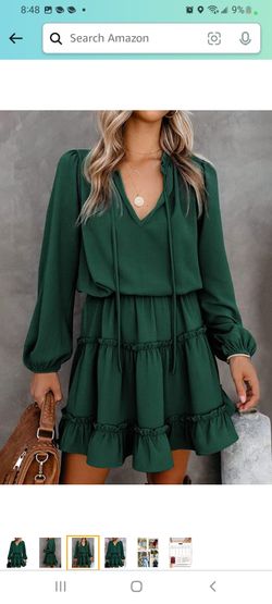 Dokotoo Womens 2023 Split V Neck Ruffle Chiffon Elegant Mini Short Skirt Dresses

New never used 
Size XL (16/18)
