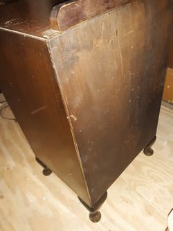 Vintage End Table Solid Wood Cabinet Thumbnail