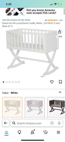 White Wooden Cradle/Bassinet 