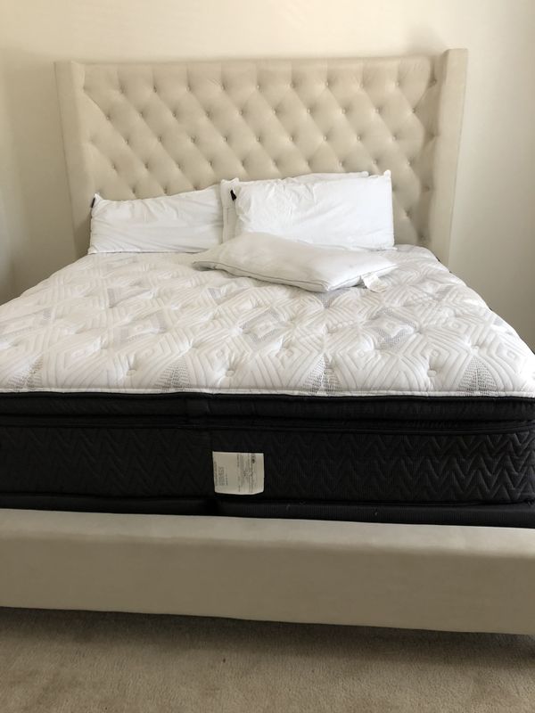 Mandarin King Size Upholstered Bed Ivory For In Chesapeake Va Mandarin King Size Upholstered Bed Ivory