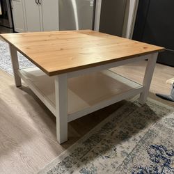 HEMNES Coffee Table: White Stain/Light Brown