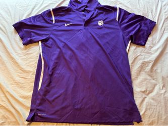Clemson University Tigers Nike Dri-Fit Purple Polo; Men’s XL