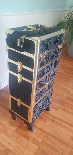 4in1 Rolling Makeup Train Case Cosmetic Organizer Wheel