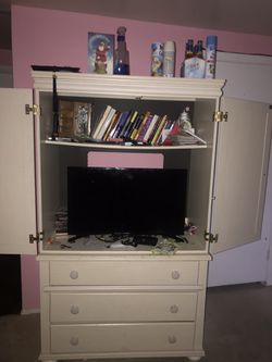 Amour dresser with tv stand and book shelf !