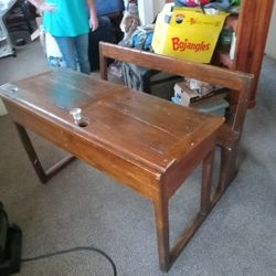Antique child's learning table for school long time ago