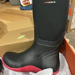 Hisea Black Women Rain Boots-size 9