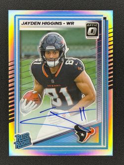 2025 Donruss Optic Jayden Higgins Prizm Silver Holo Rated Rookie RC Auto /199
