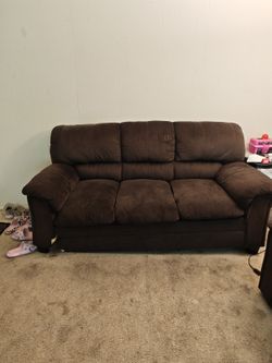 Brown 3-Seater Sofa – Used – Must Pick Up