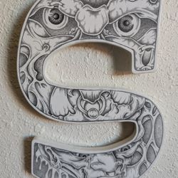 Wall Hanging Hand Drawn Art